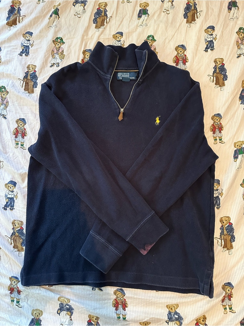 Polo by Ralph Lauren Men's Navy Quarter-Zip Sweater